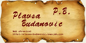 Plavša Budanović vizit kartica